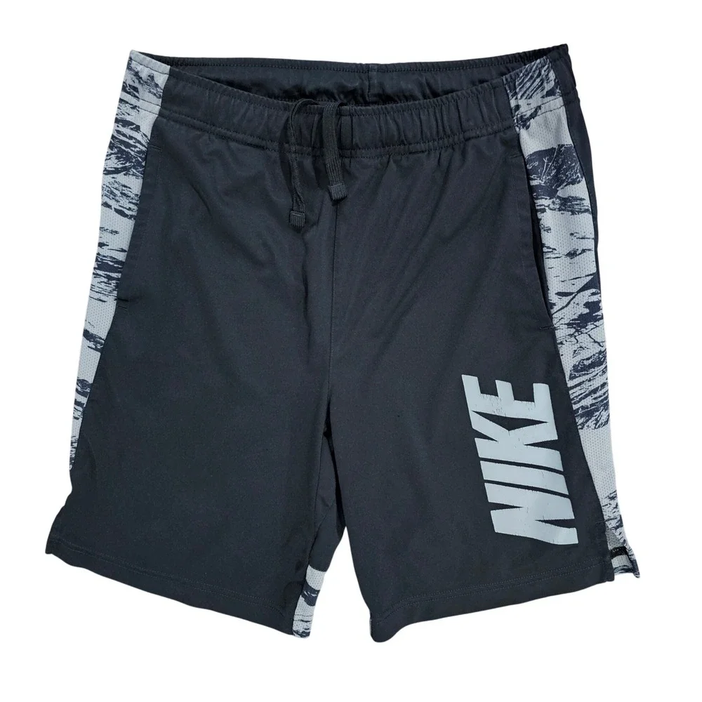 Nike Dri-FIT Mens M Black Graphic Athletic Training Shorts Camo Side Panels